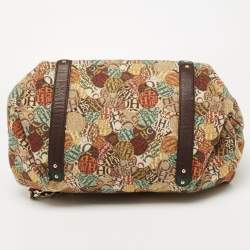 Pre Owned CH Carolina Herrera Multicolor Signature Print Fabric and Leather Chain Hobo