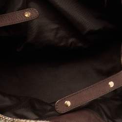 Pre Owned CH Carolina Herrera Multicolor Signature Print Fabric and Leather Chain Hobo