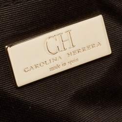 Pre Owned CH Carolina Herrera Multicolor Signature Print Fabric and Leather Chain Hobo