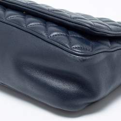 مملوكة مسبقًا CH Carolina Herrera Blue Quilted Leather Flap Chain Shoulder Bag
