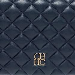 مملوكة مسبقًا CH Carolina Herrera Blue Quilted Leather Flap Chain Shoulder Bag