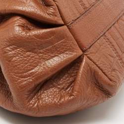 Pre Owned CH Carolina Herrera Brown Embossed Leather Bucket Shoulder Bag