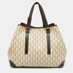 مملوكة مسبقًا CH Carolina Herrera Beige/Brown Monogram Canvas And Leather Shopper Tote