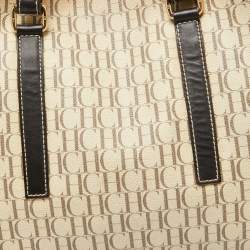 مملوكة مسبقًا CH Carolina Herrera Beige/Brown Monogram Canvas And Leather Shopper Tote