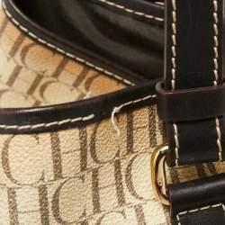 مملوكة مسبقًا CH Carolina Herrera Beige/Brown Monogram Canvas And Leather Shopper Tote