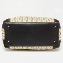 مملوكة مسبقًا CH Carolina Herrera Beige/Brown Monogram Canvas And Leather Shopper Tote