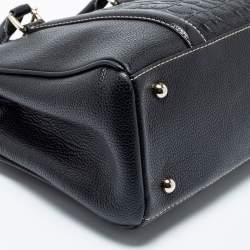 Pre Owned CH Carolina Herrera Black Leather Double Zip Matteo Tote