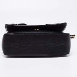 مملوكة مسبقًا CH Carolina Herrera Black Leather Bow Shoulder Bag