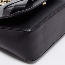 مملوكة مسبقًا CH Carolina Herrera Black Leather Bow Shoulder Bag