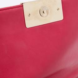 Pre Owned حقيبة كتف سي أتش كارولينا هيريرا جلد زرقاء مبطنة بقلاب