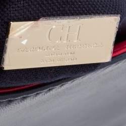 Pre Owned حقيبة كتف سي أتش كارولينا هيريرا جلد زرقاء مبطنة بقلاب