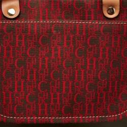 Pre Owned حقيبة يد توتس سي أتش كارولينا هيريرا اندي جلد منقوش مونوغرامي أوف وايت 