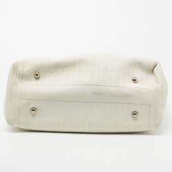 Pre Owned حقيبة يد توتس سي أتش كارولينا هيريرا اندي جلد منقوش مونوغرامي أوف وايت 