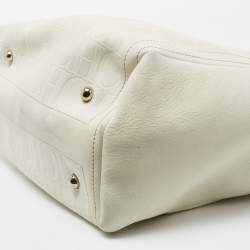 Pre Owned حقيبة يد توتس سي أتش كارولينا هيريرا اندي جلد منقوش مونوغرامي أوف وايت 