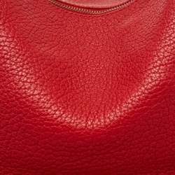 Pre Owned CH Carolina Herrera Red Leather Tassel Hobo