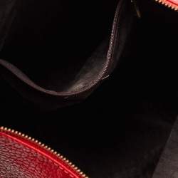 Pre Owned CH Carolina Herrera Red Leather Tassel Hobo