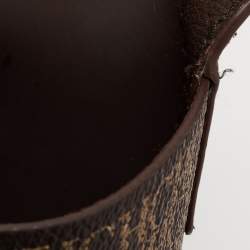 Pre Owned CH Carolina Herrera Brown/Yellow  Monogram Coated Canvas and Leather Matryoshka Padlock Tote