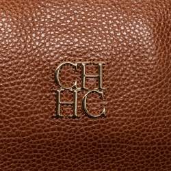 Pre Owned حقيبة يد توتس سي إتش كارولينا هيريرا اديجو جلد بني