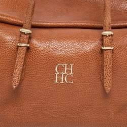 Pre Owned حقيبة يد توتس سي إتش كارولينا هيريرا اديجو جلد بني