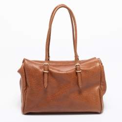 Pre Owned حقيبة يد توتس سي إتش كارولينا هيريرا اديجو جلد بني