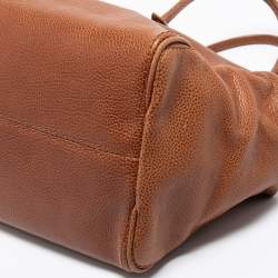 Pre Owned حقيبة يد توتس سي إتش كارولينا هيريرا اديجو جلد بني