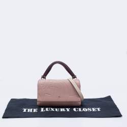 Pre Owned CH Carolina Herrera Pink Embossed Leather Flap Top Handle Bag