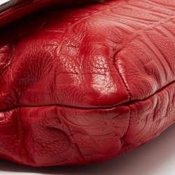 Pre Owned حقيبة كتف سي أتش كارولينا هيريرا اودري جلد مونوغرامي أحمر