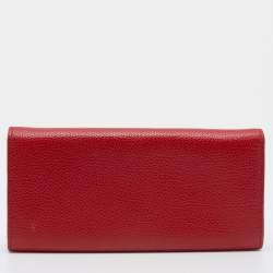 Pre Owned محفظة كونتينينتال سي أتش كارولينا هيريرا جلد حمراء بقلاب