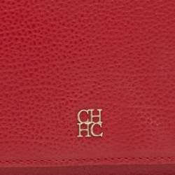 Pre Owned محفظة كونتينينتال سي أتش كارولينا هيريرا جلد حمراء بقلاب