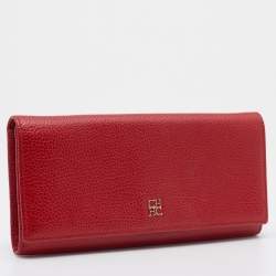 Pre Owned محفظة كونتينينتال سي أتش كارولينا هيريرا جلد حمراء بقلاب