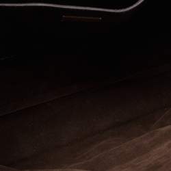 مملوكة مسبقًا حقيبة يد توتس سي أتش كارولينا هيريرا شوبر جلد منقوش مونوغرامي بني داكن