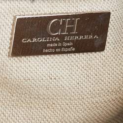 Pre Owned CH Carolina Herrera Black Monogram Leather Hobo