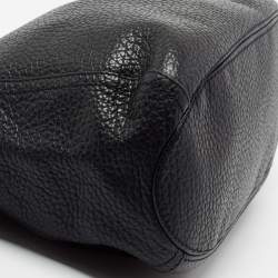 Pre Owned CH Carolina Herrera Black Leather Chain Tassel Hobo