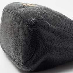 Pre Owned CH Carolina Herrera Black Leather Chain Tassel Hobo