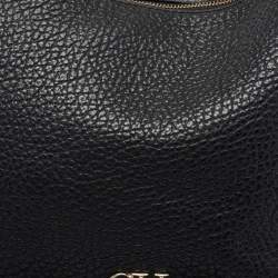 Pre Owned CH Carolina Herrera Black Leather Chain Tassel Hobo