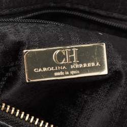 Pre Owned CH Carolina Herrera Black Leather Chain Tassel Hobo
