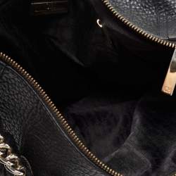 Pre Owned CH Carolina Herrera Black Leather Chain Tassel Hobo