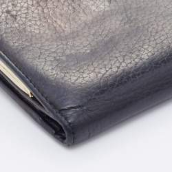 CH Carolina Herrera Black Leather French Continental Wallet
