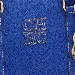 Pre Owned CH Carolina Herrera Blue Leather Matteo Tote