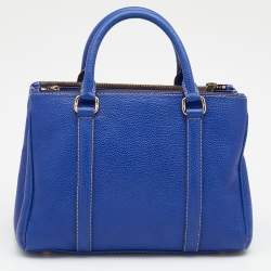 Pre Owned CH Carolina Herrera Blue Leather Matteo Tote