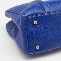 Pre Owned CH Carolina Herrera Blue Leather Matteo Tote