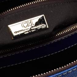 Pre Owned CH Carolina Herrera Blue Leather Matteo Tote