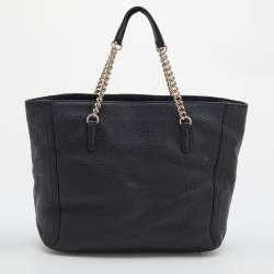 Pre Owned حقيبة يد توتس سي أتش كارولينا هيريرا جلد أسود بشراشيب وبسلسلة