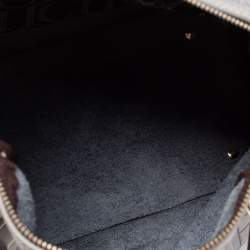 Pre Owned CH Carolina Herrera Tricolor Monogram Embossed Leather Andy Boston Bag
