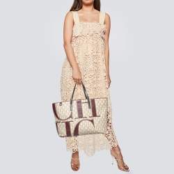 Pre Owned CH Carolina Herrera Tricolor Monogram Canvas and Leather Tote