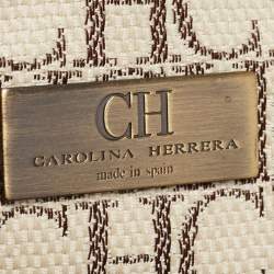 Pre Owned CH Carolina Herrera Tricolor Monogram Canvas and Leather Tote