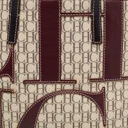 Pre Owned CH Carolina Herrera Tricolor Monogram Canvas and Leather Tote