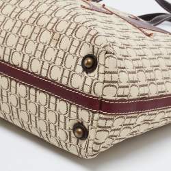 Pre Owned CH Carolina Herrera Tricolor Monogram Canvas and Leather Tote