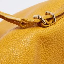 Pre Owned CH Carolina Herrera Yellow Leather Minuetto Flap Top Handle Bag