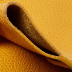 Pre Owned CH Carolina Herrera Yellow Leather Minuetto Flap Top Handle Bag
